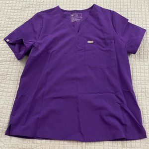 FIGS women's Digital Grape Catarina™ - One-Pocket Scrub Top - XL / Digital Grape